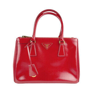 Prada crossbody shoulder bag patent leather red gold